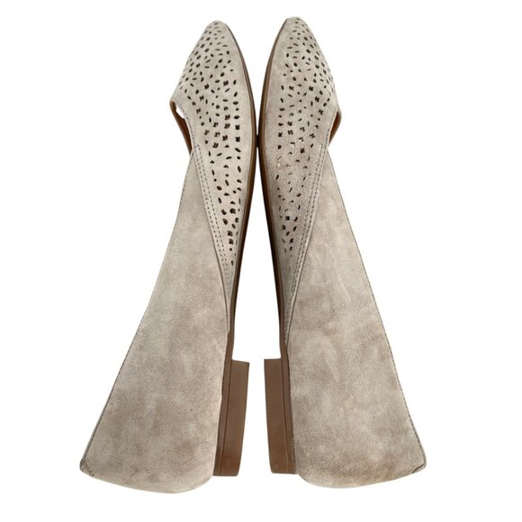 Vionic Carmela Perforated Suede Ballet Flats Taupe Beige Size 8 Wide - Picture 4 of 10